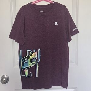 Hurley Boys Burgundy Shark Graphic Tee